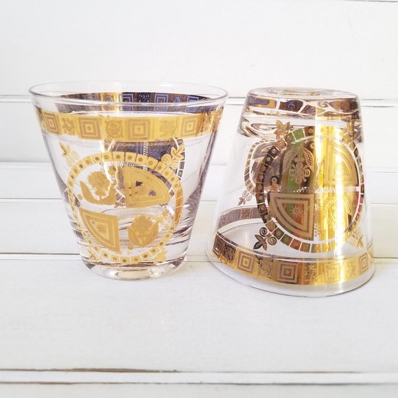 CULVER Barware Coronet, 22K Gold Low Ball Glass - Picture 7 of 8